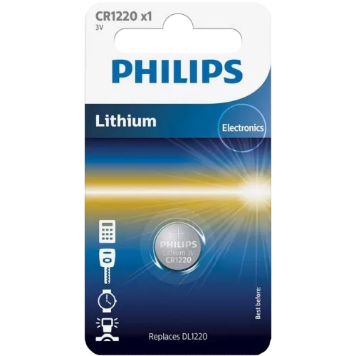 Philips CR1220 Батарейка литиевая блистер, 1 шт