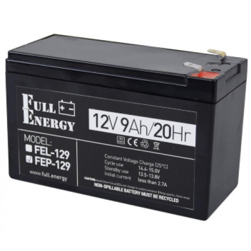 Full Energy FEP-129 Акумулятор 12В 9 Аг для БДЖ