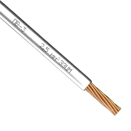 ЗЗЦМ ПВ-3 2,5 Провод белый силовой медь внутренний ЗЗЦМ
