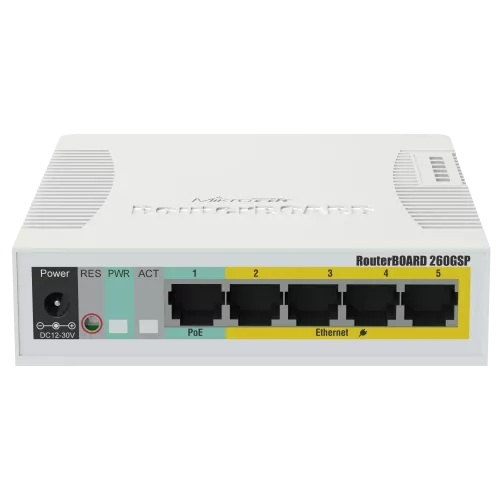 MikroTik MikroTik RB260GSP (CSS106-1G-4P-1S) 5-портовый гигабитный управляемый PoE коммутатор