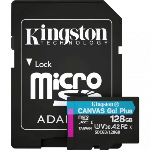 Kingston microSDXC 128 Гб U3 V30 A2 (SDCG3/128GBSP) Карта памяти