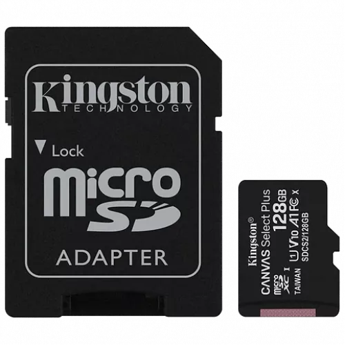 Kingston 128 Гб microSDXC U1 V10 A1 (SDCS2/128GBSP)
