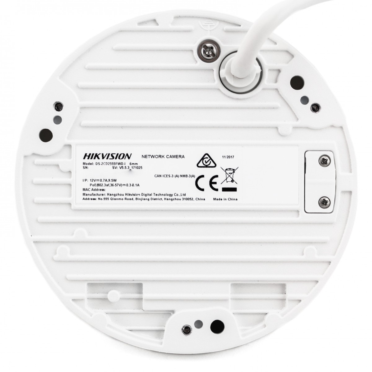 Hikvision DS-2CD2555FWD-IWS (2.8 мм) 5 Мп міні-купольна мережева відеокамера EXIR